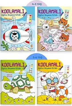 Kodlamalı Eğitici Boyama Kitabı 4-6 Yaş 4 Kitap Takım kapağı