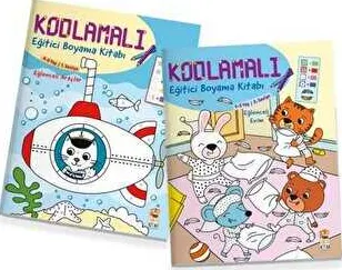 Kodlamalı Eğitici Boyama Kitabı 4-5 Yaş 2 Kitap Takım kapağı