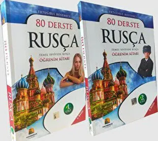 80 Derste Rusça Temel Seviyede Öğrenim Kitabı 2 Cilt kapağı