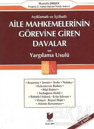 Aile Mahkemelerinin Görevine Giren Davalar ve Yargılama Usulü kapağı